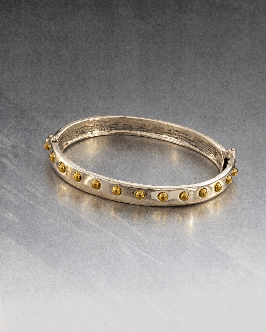 Soli Bangle in Silver & Gold Studs