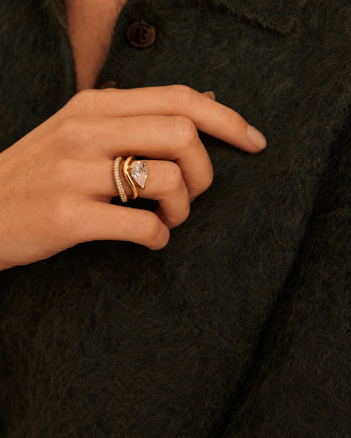 Amelie Pave Two-Set Ring