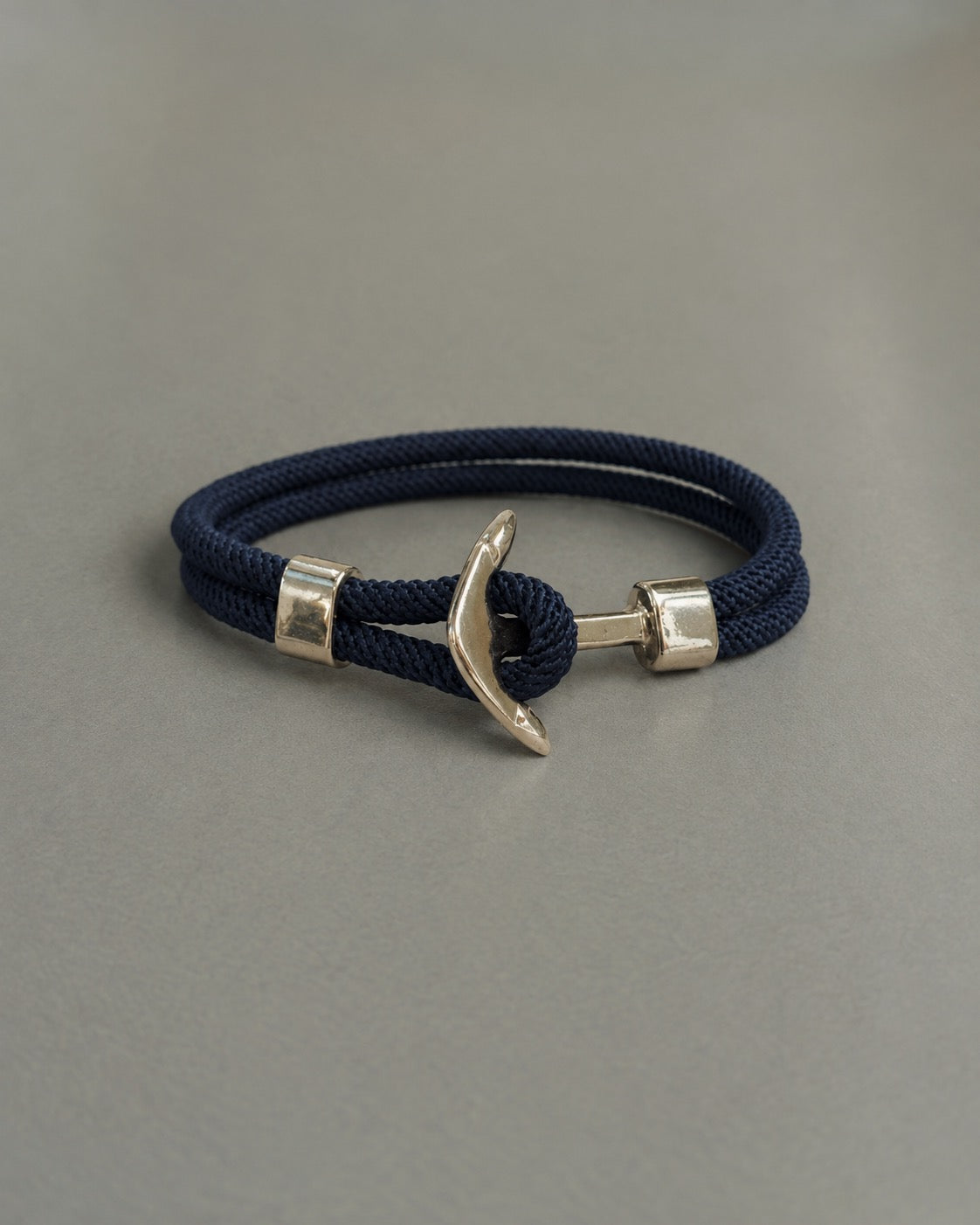 Anchor Cord Bracelet in Dark Blue