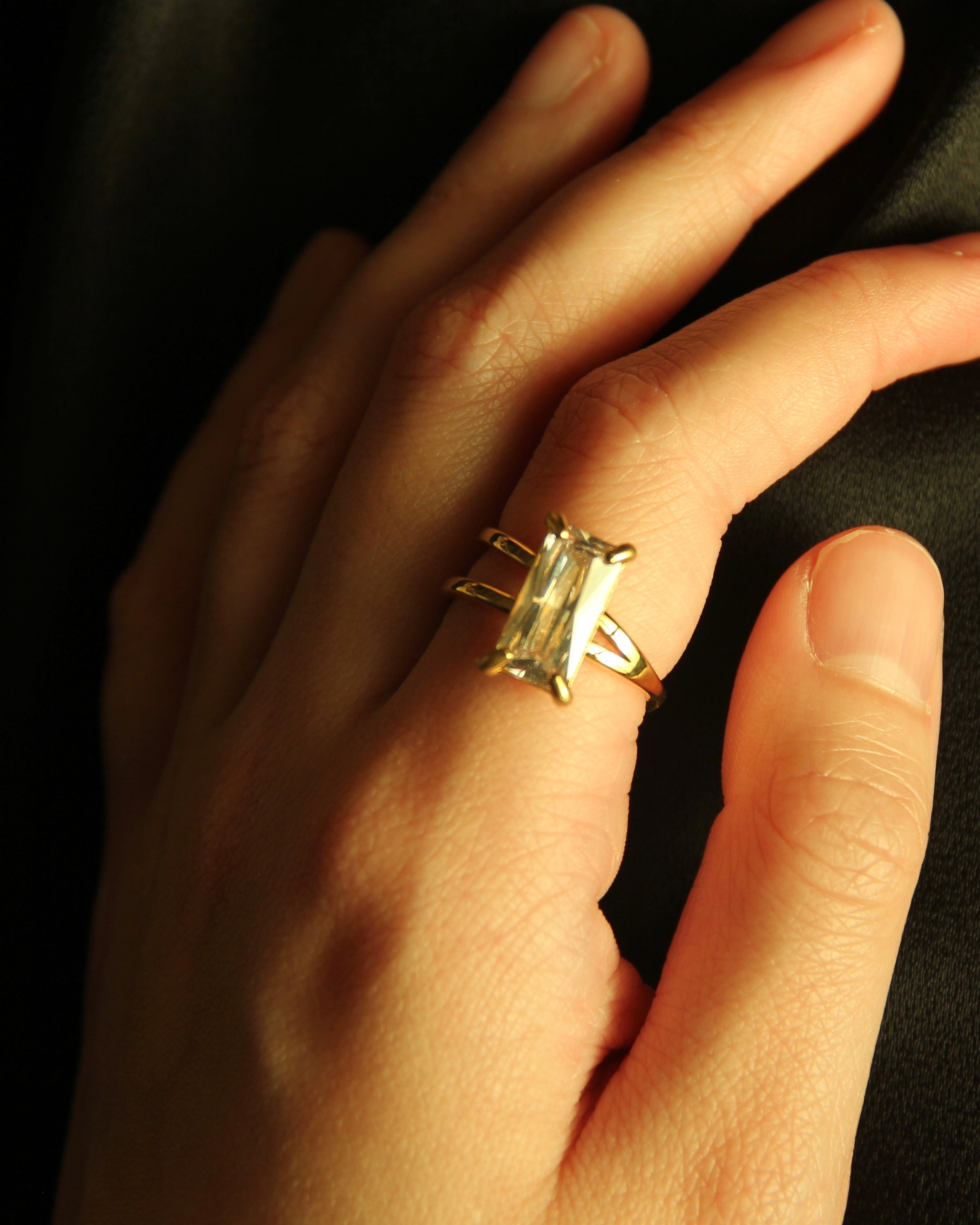 Asym Solitaire Ring